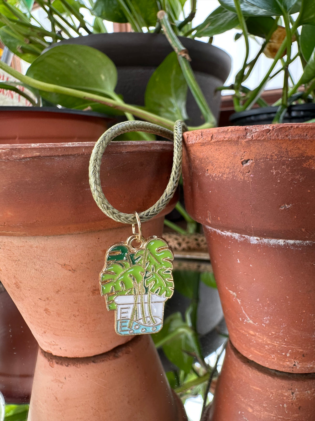 Monstera in a bottle Necklace