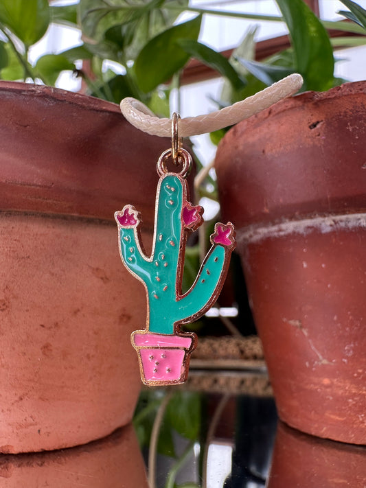 Teal cactus Necklace