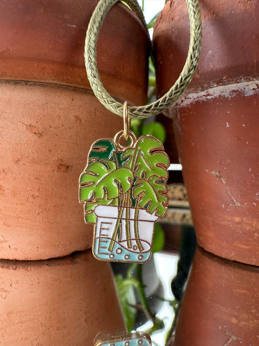 Monstera in a bottle Necklace