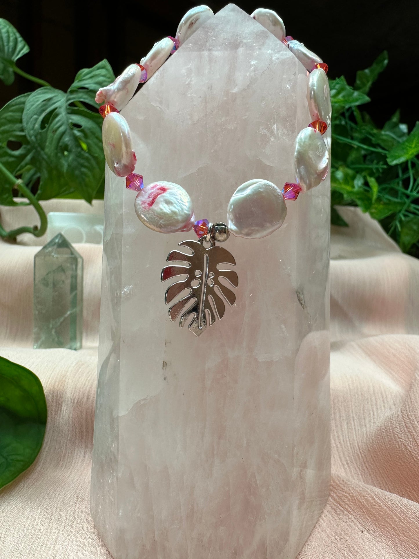 Pink Coin Pearl Bracelet