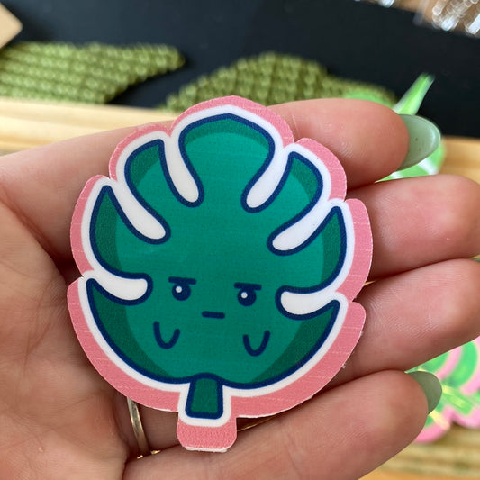 Grumpy monstera sticker